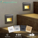 =(K)= 4Pcs Led Stair Light PIR Sensor Wall Light 110V 220V Recessed Footlight Corridor Step Lamp Motion Wall Home Lighting