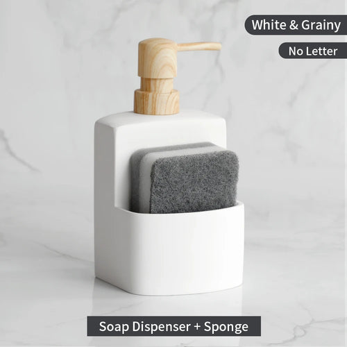 liquid soap dispenser with storage for kitchen accessories - vue 10 sur 14