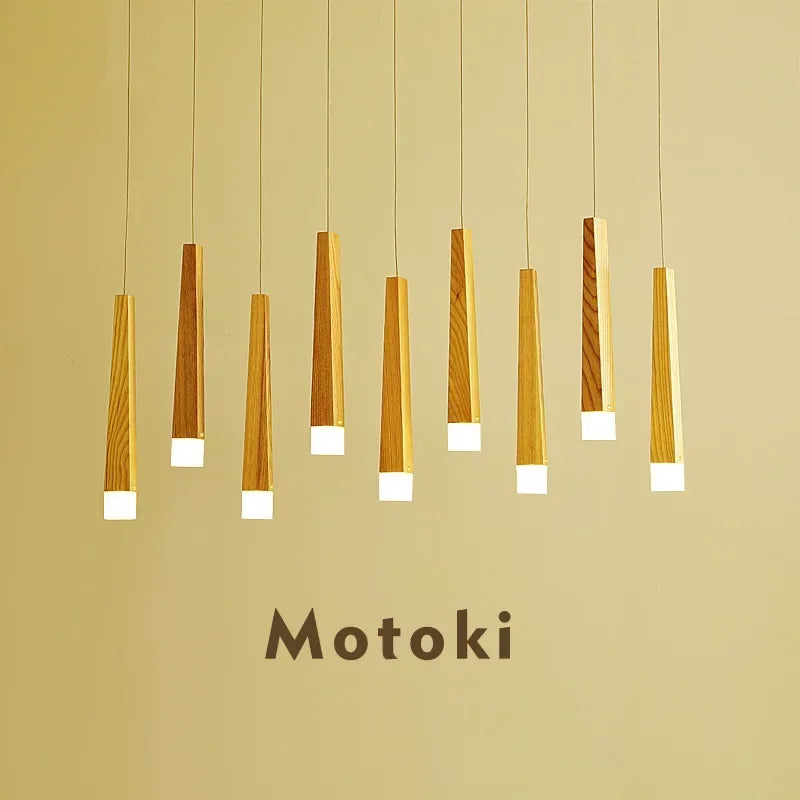 Nordic wood LED chandelier for interior decoration - vue 4 sur 8