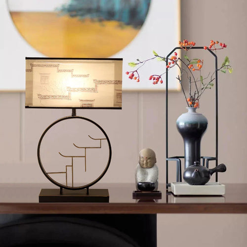 Retro Chinese-style bedside lamp for interior decoration - vue 3 sur 7