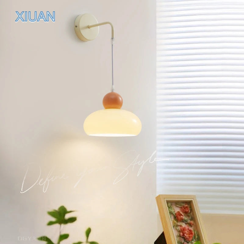 French art glass LED pendant lamp e27 bauhaus - vue 4 sur 8