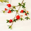 Artificial green plant with 5 pomegranate heads for interior decoration