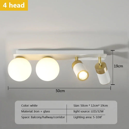 Modern minimalist nordic design glass LED ceiling light - vue 10 sur 9