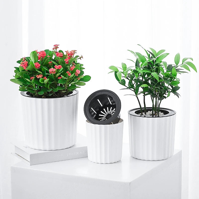 Nordic round self-absorbent flower pot minimalist design