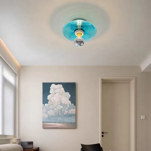 Wavy glass wall light for hallway, entrance and staircase - vue 4 sur 9