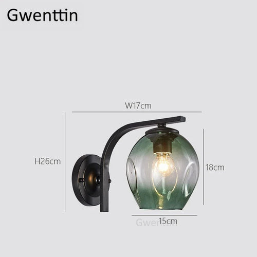 Modern bubble stained glass wall light for interior decoration - vue 7 sur 15