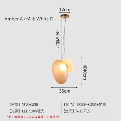 Nordic style coloured glass pendant light for modern decor - vue 12 sur 11