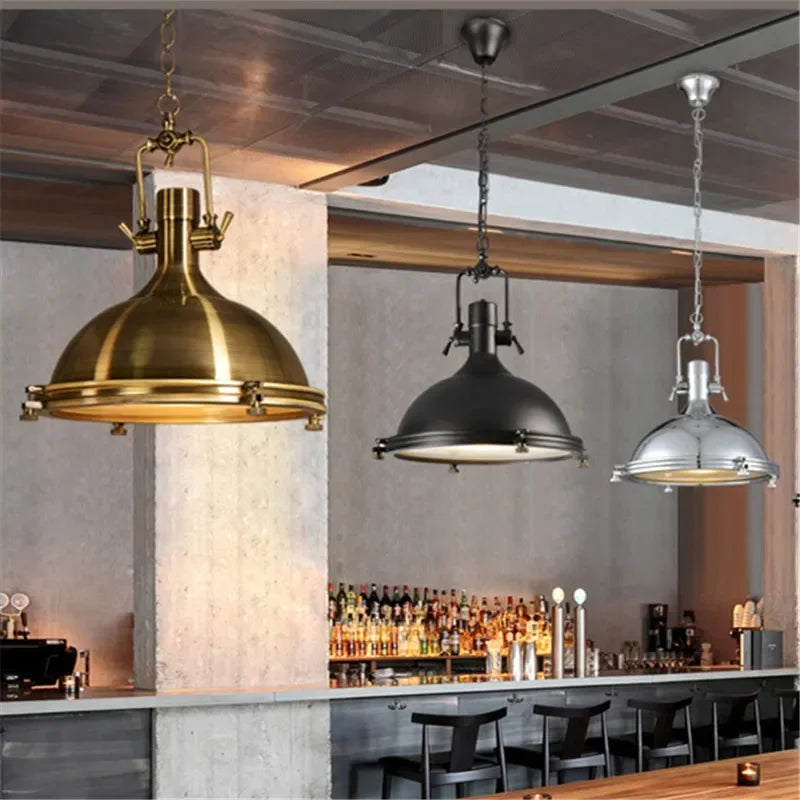 Industrial retro metal pendant light for interior decoration