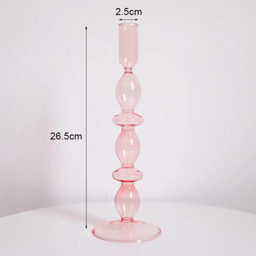 Vintage glass candle holder for weddings and romantic dinners - vue 23 sur 27