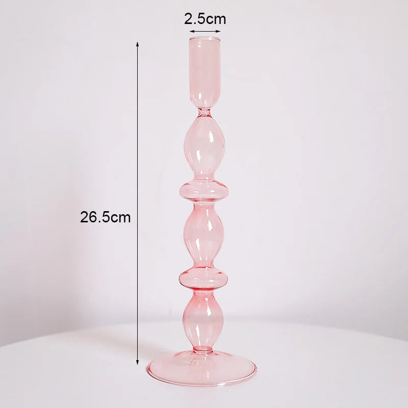 Vintage glass candle holder for weddings and romantic dinners - vue 22 sur 27
