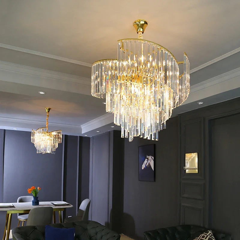 Dimmable crystal chandelier for an elegant atmosphere