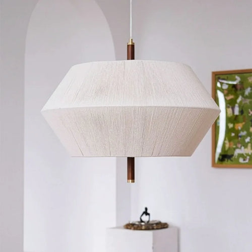 Nordic wabi sabi cotton thread pendant light for interior decoration - vue 3 sur 9