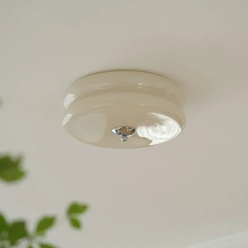 designer glass ceiling light for elegant modern lighting - vue 5 sur 10
