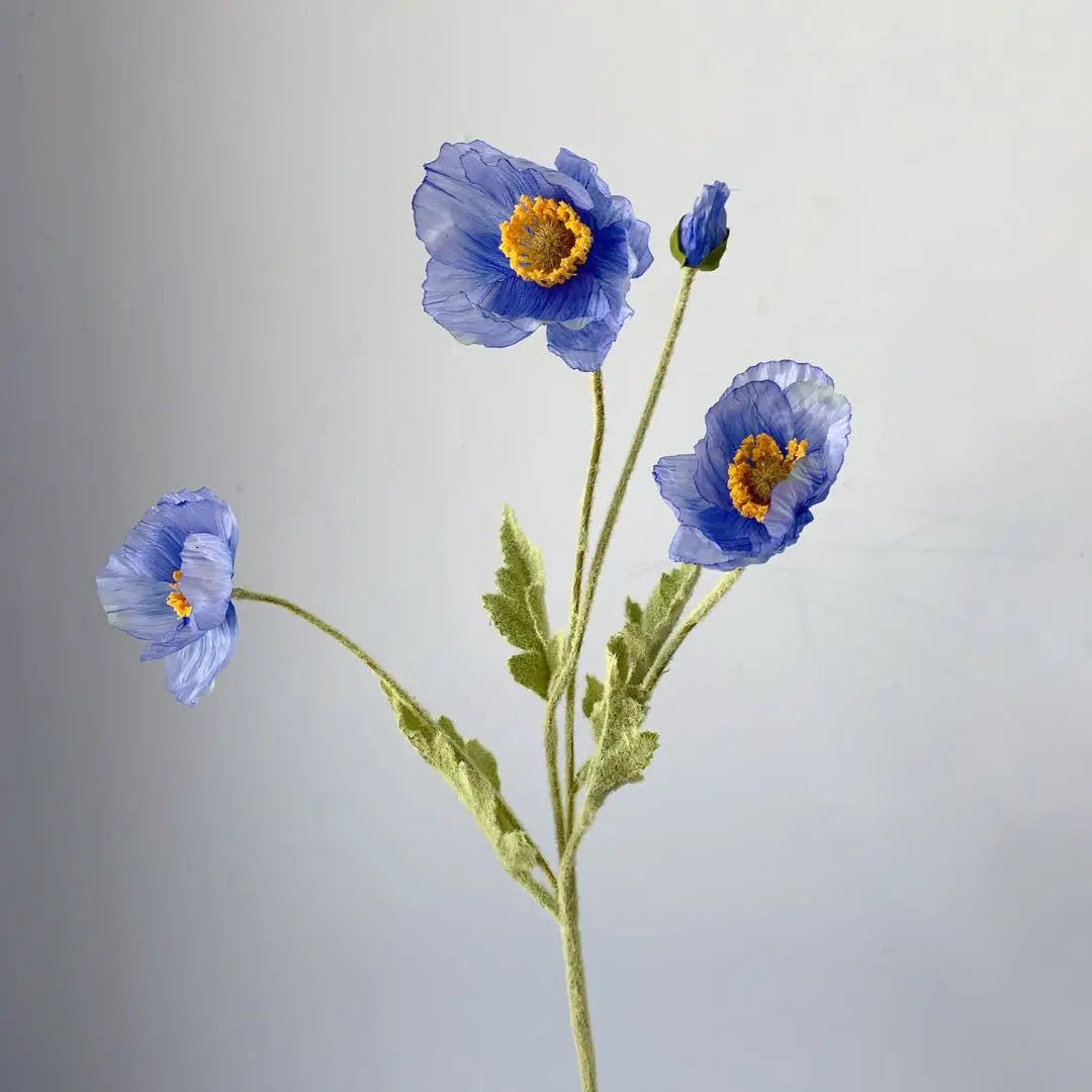 Artificial poppy flower bouquet for home, garden, and party decoration