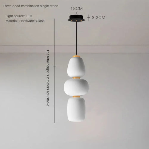 Minimalist artistic glass LED chandelier for creative interiors - vue 11 sur 12