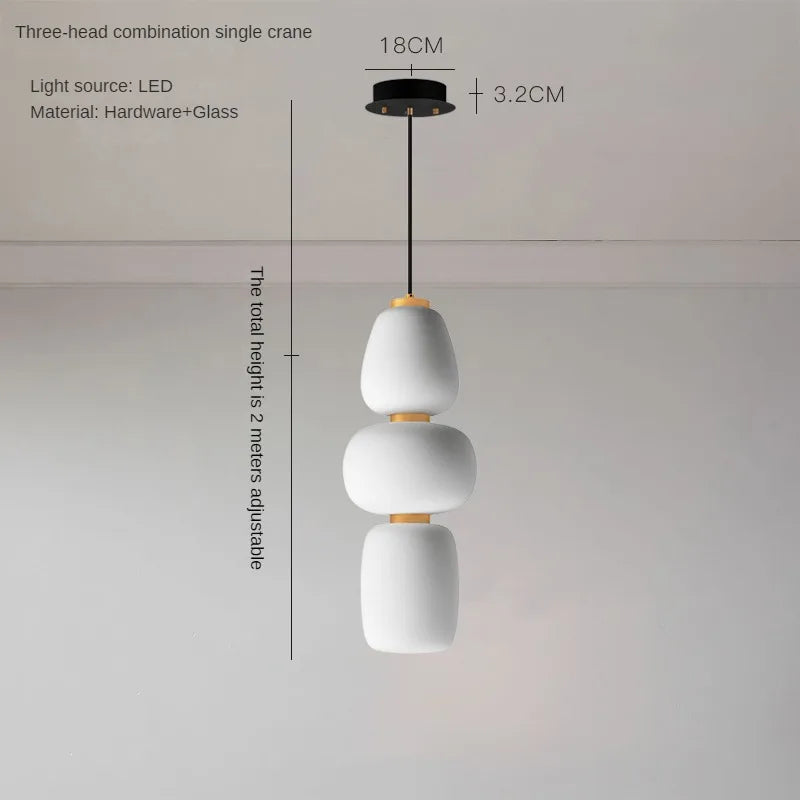 Minimalist artistic glass LED chandelier for creative interiors - vue 10 sur 12