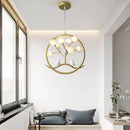 Nordic design bird cage tree branch halo chandelier