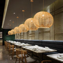 Chinese Japanese zen bamboo rattan pendant light