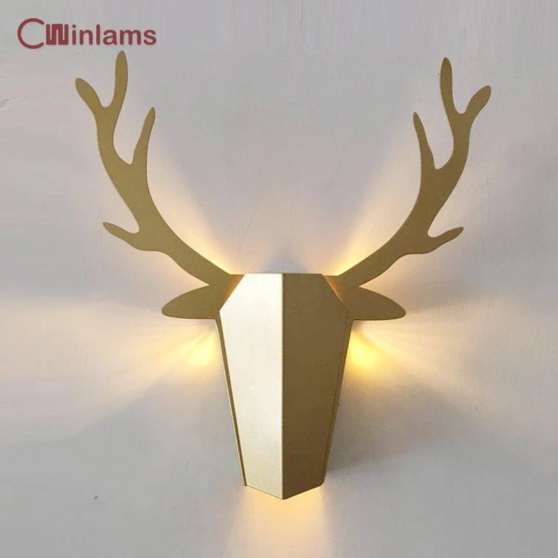 minimalist deer antler led wall light