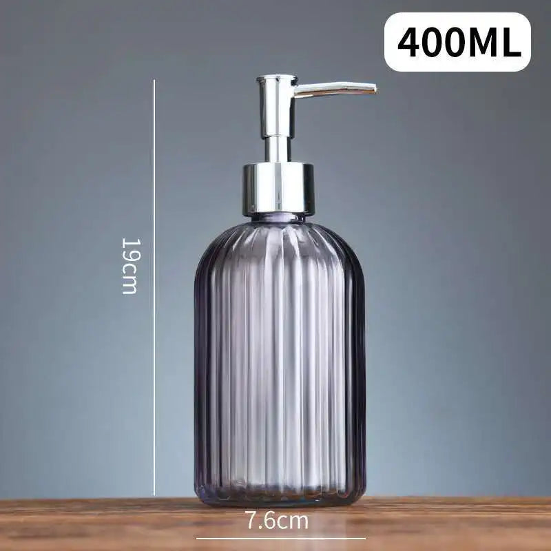 portable glass liquid soap dispenser for bathroom - vue 14 sur 17