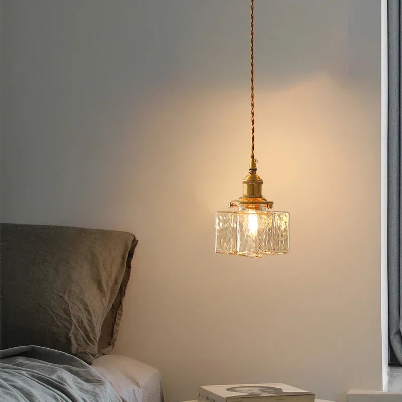 Retro glass pendant light with creative LED for vintage lighting - vue 3 sur 10
