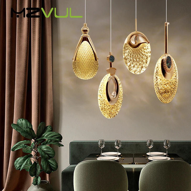 Nordic crystal LED ceiling chandelier for living room, bedroom or bedside
