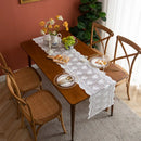 Vintage beige boho floral lace table runner