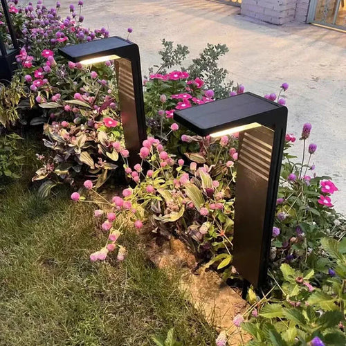Solar garden light outdoor waterproof LED pathway bollard 2200mAh - vue 4 sur 8