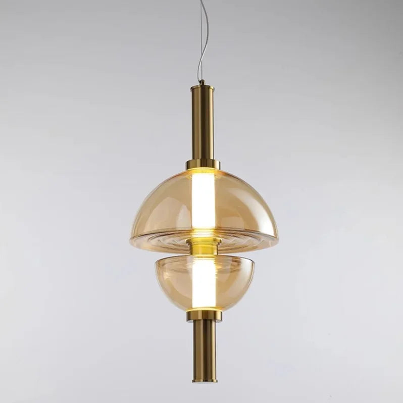 Modern minimalist glass chandelier for restaurant and café - vue 11 sur 11