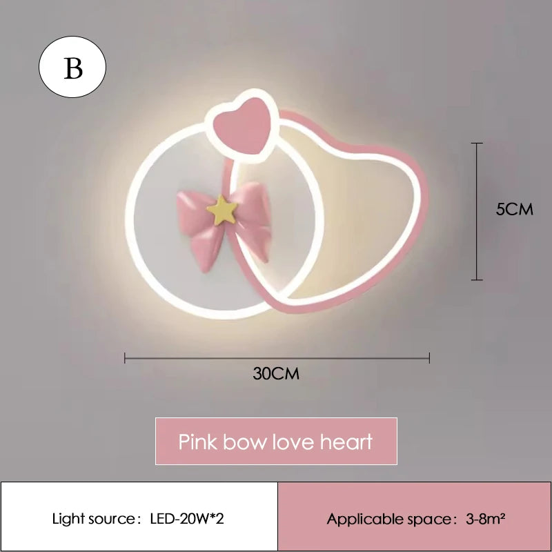 Cute bedside lamp for princess bedroom with pink bow