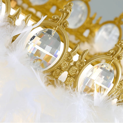Nordic feather chandelier for girls' room creative luxury style - vue 5 sur 10