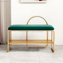 trendy shoe bench with cushion and two-tier shelf