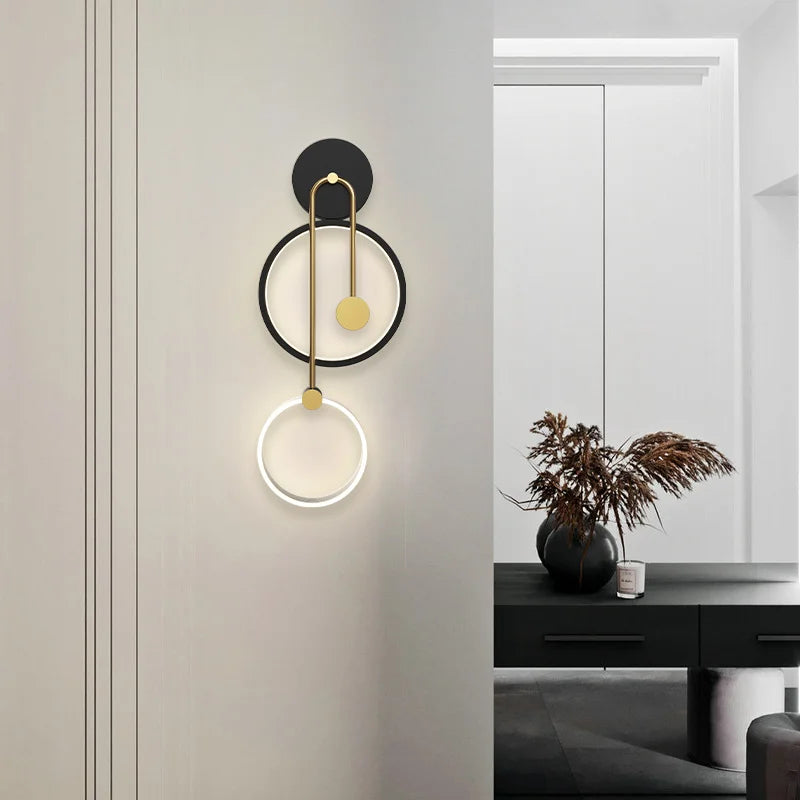 Modern round decorative LED wall light for indoor use