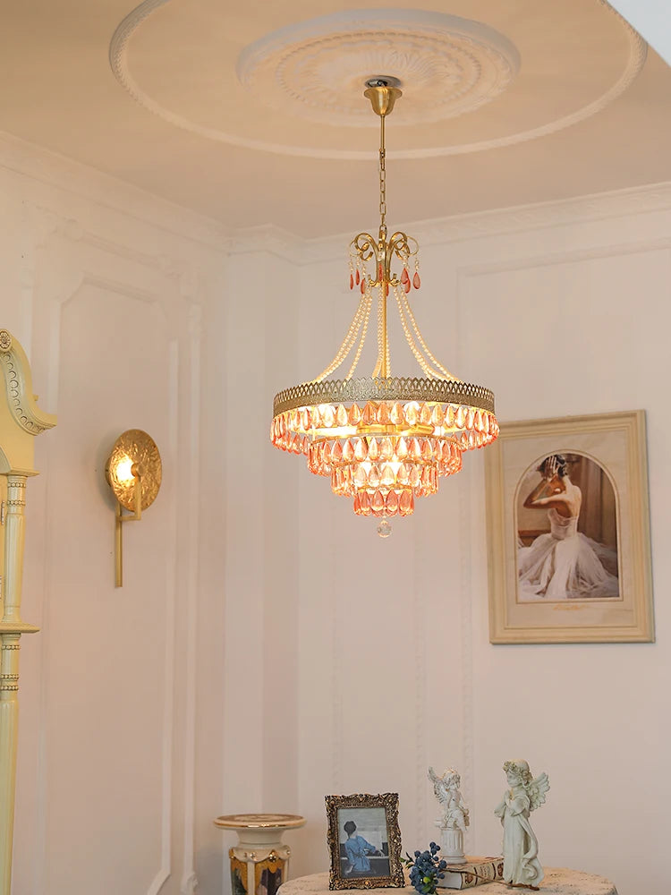 Crystal water drop LED chandelier 2024 for elegant lighting
