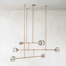 Modern American style crystal chandelier in polished copper