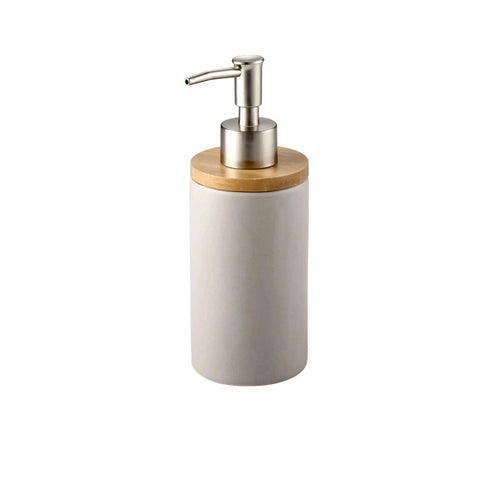 Nordic style ceramic toothbrush holder with wooden base - vue 22 sur 22