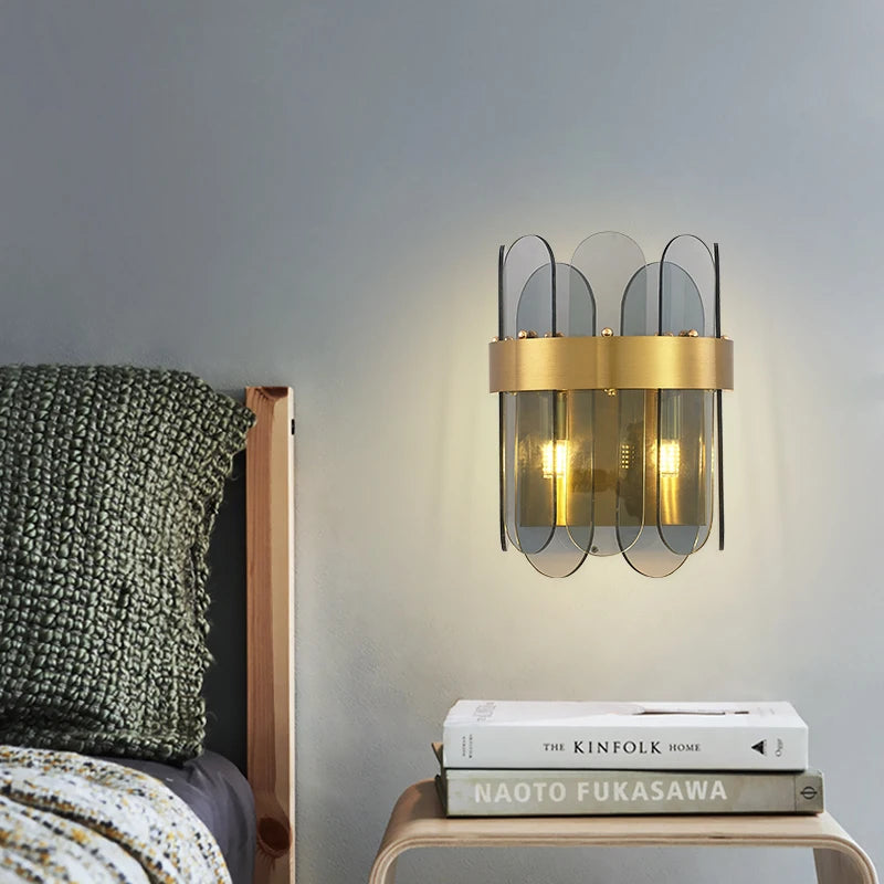 Nordic postmodern decorative glass LED wall light