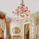 Ceramic crystal porcelain chandelier LED lamp for indoor use