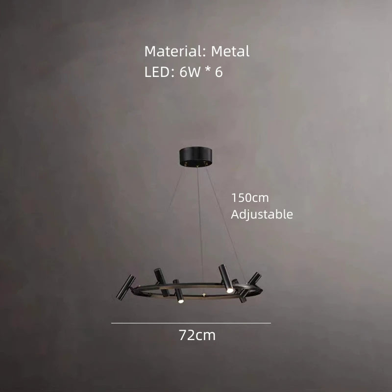 lustre minimaliste en métal avec hauteur réglable pour divers espaces