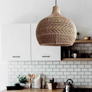 Hand-woven Japanese wicker pendant light for interior decoration
