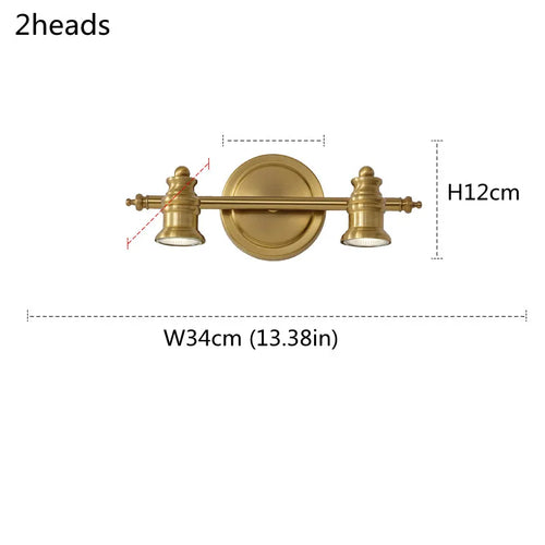 American Bronze Mirror Front Light , Bathroom Wall Lamps Mirror Light ,Powder Room Mirror Wall Lights Lighting LED Makeup Mirror - vue 12 sur 23