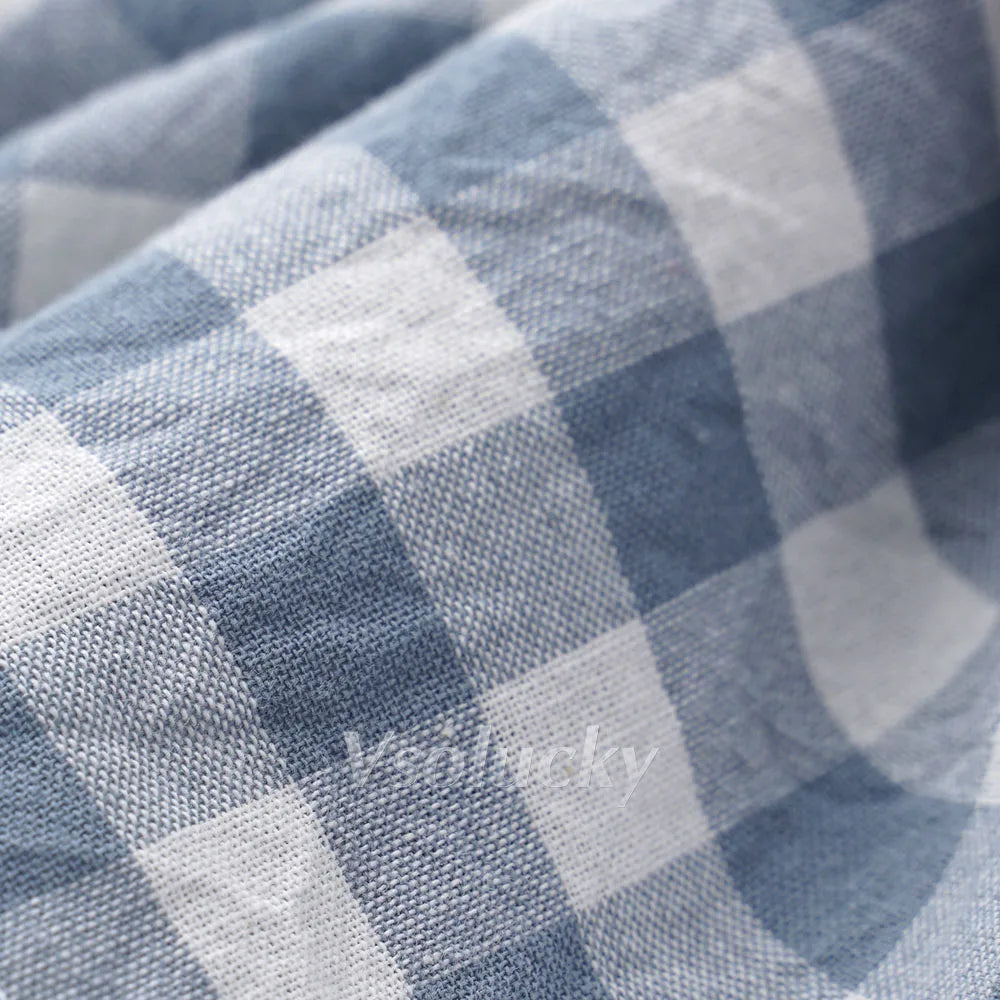 Gingham cotton napkin 42x42 cm country style - vue 7 sur 7