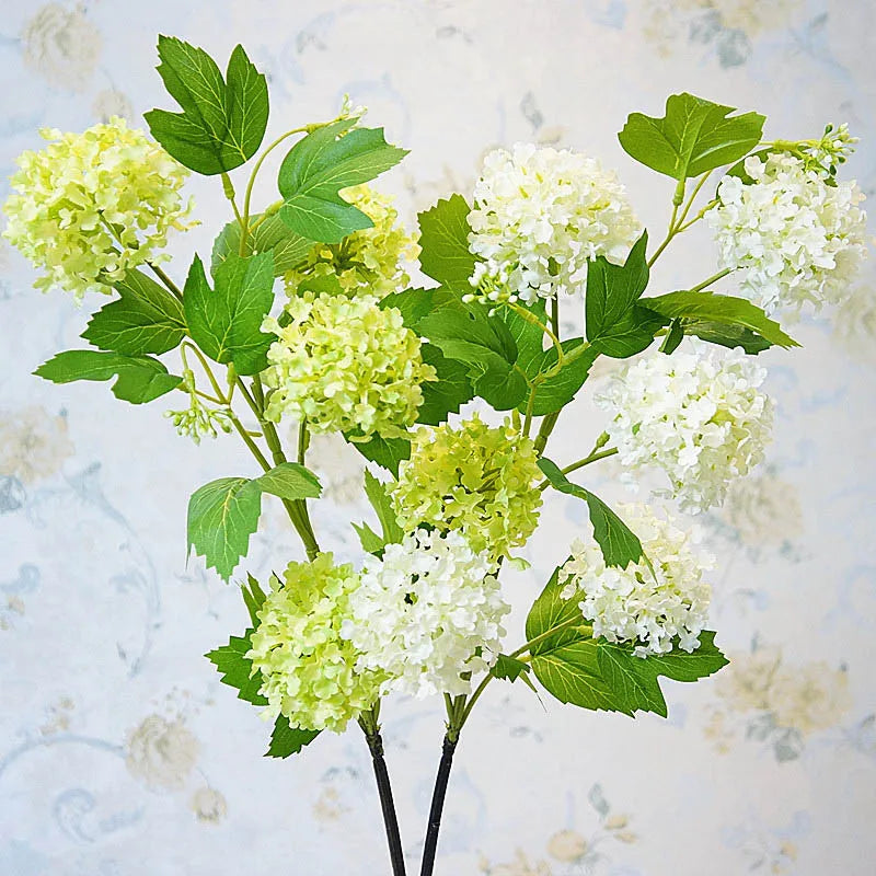 Luxury snowball hydrangea artificial flowers for indoor decoration