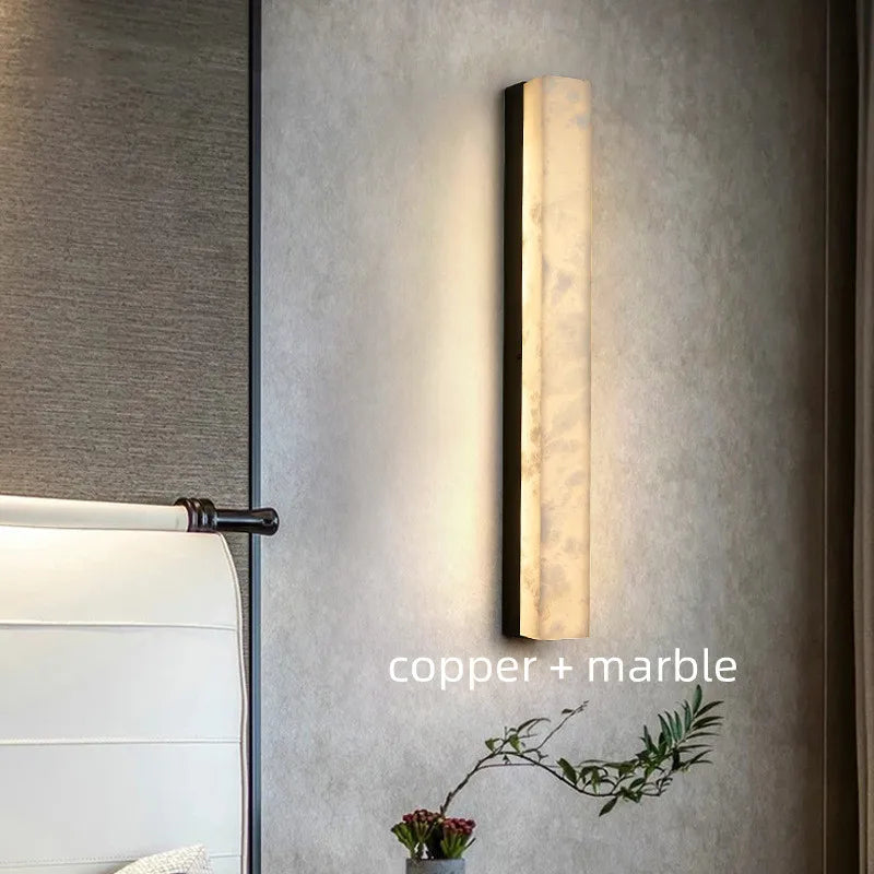 Marble and copper wall light
