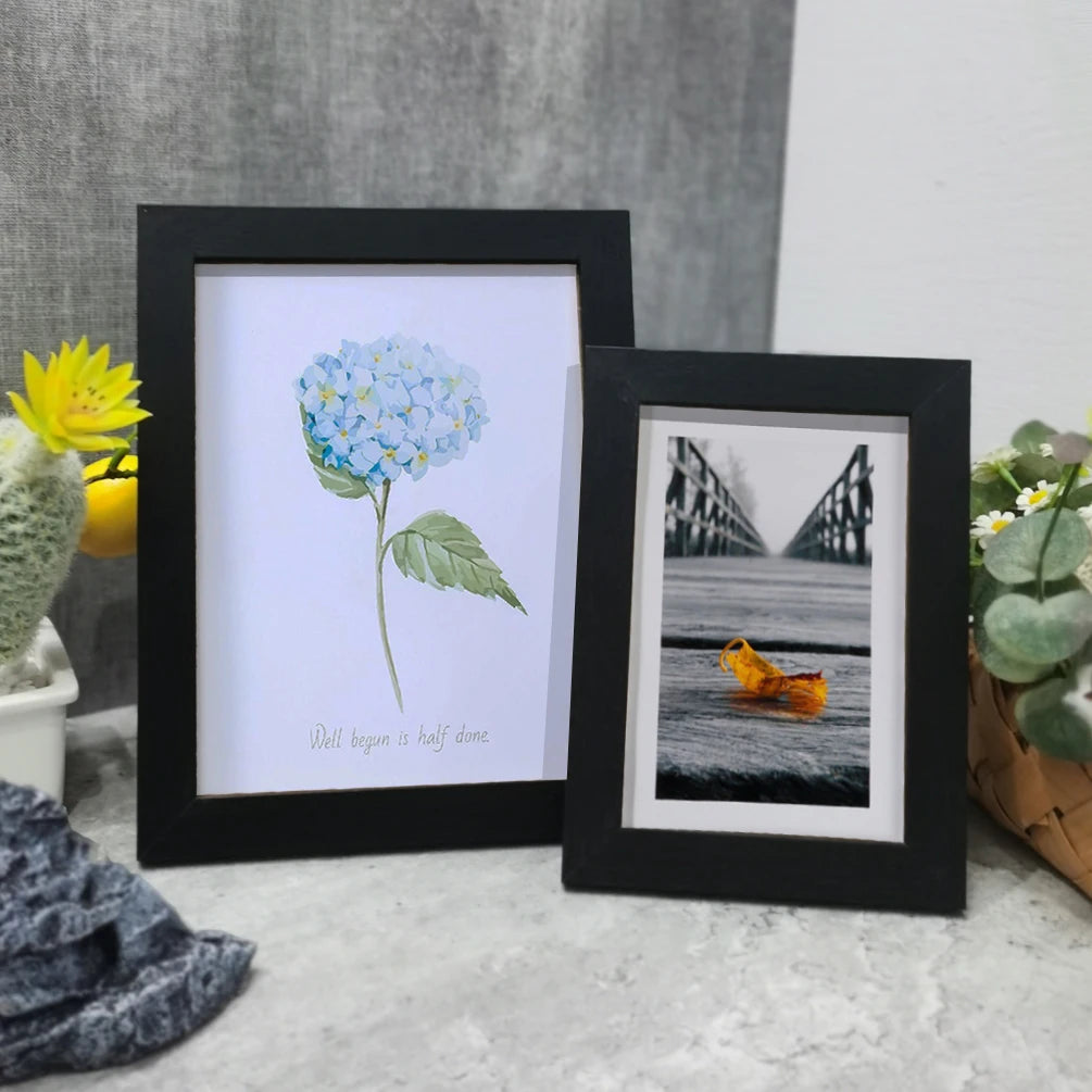 Retro wooden photo frame for desktop decor - vue 8 sur 10