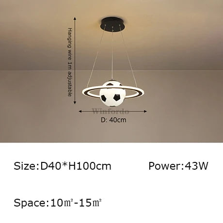 Creative earth moon football pendant light original design - vue 19 sur 20
