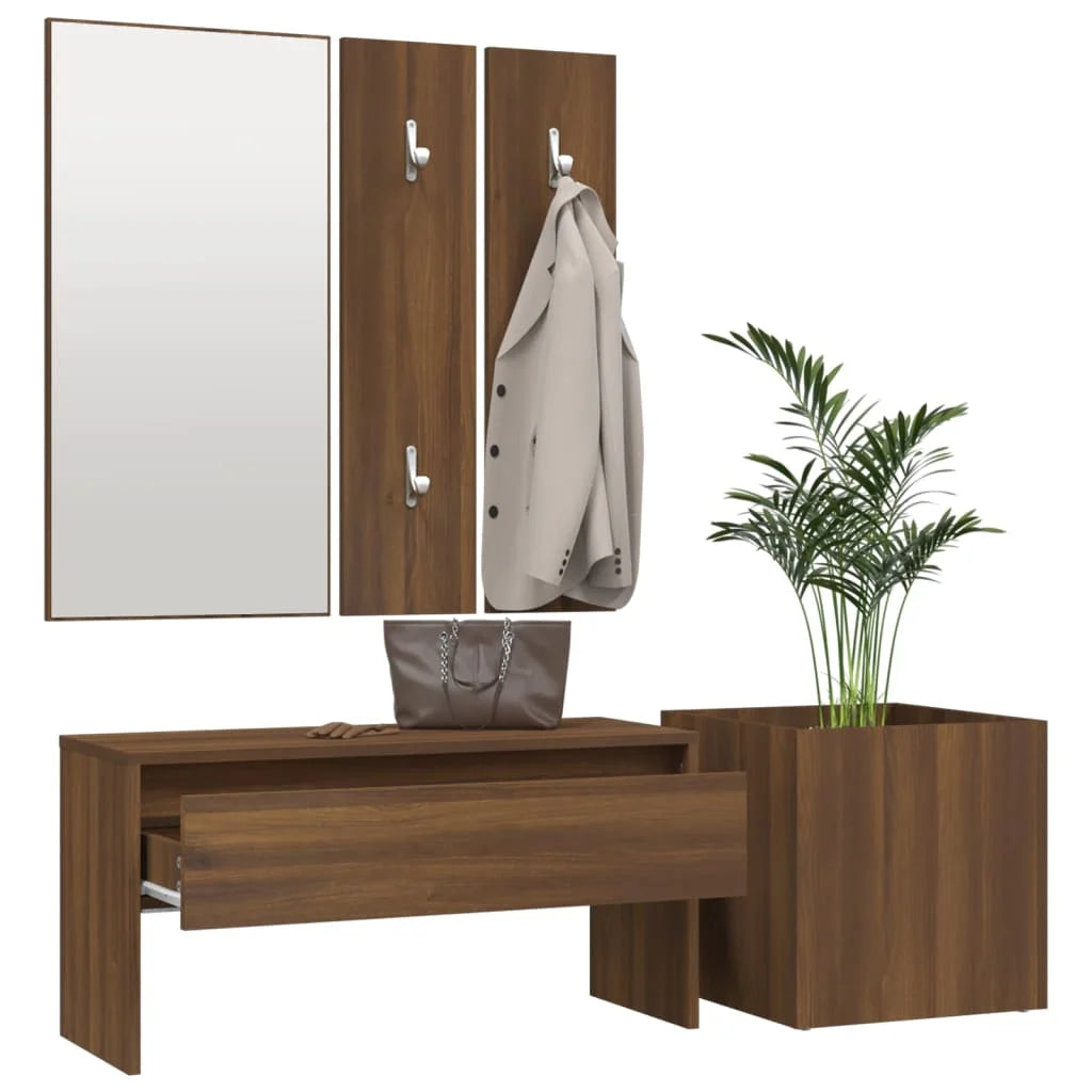Allway Furniture Set Storage Ottoman Hallway Bench,Mirror cloths, Rack Panels plant Box for Living Room Room Entryway