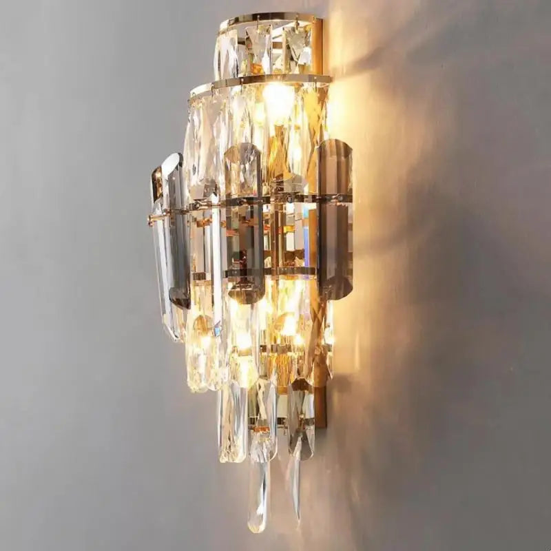 Crystal wall light for indoor and outdoor lighting