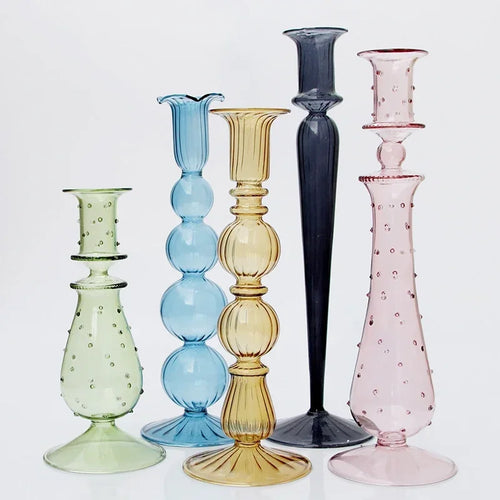 Glass candle holder for wedding decoration and table centrepiece - vue 2 sur 11