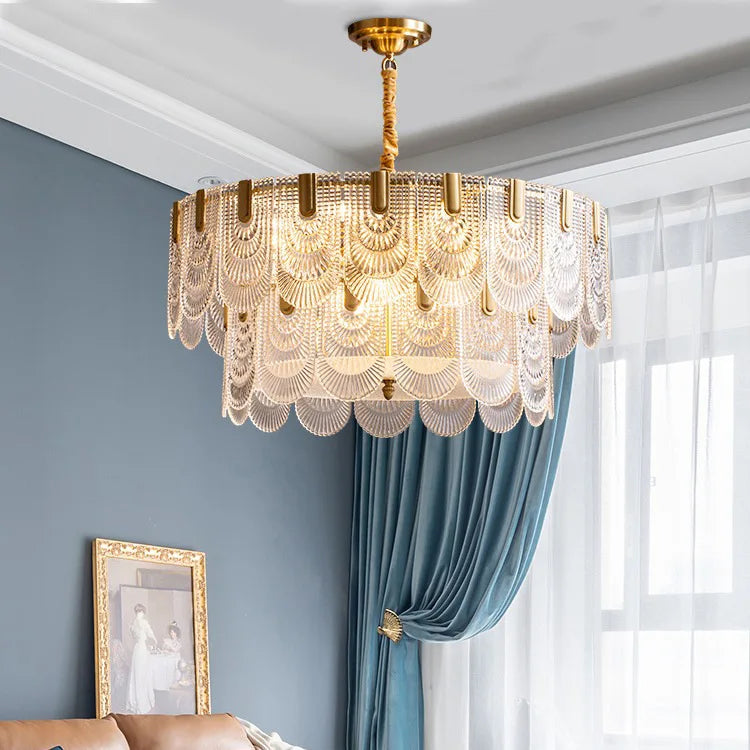 Retro crystal glass chandelier for elegant interior decor - vue 3 sur 10